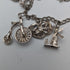 British vintage sterling silver charm bracelet 35g